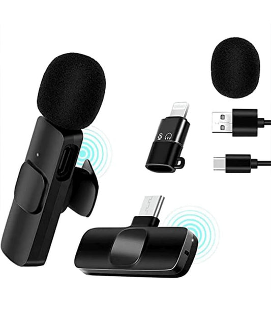 K8 Wireless Microphone – Type-C / iOS / Android / 3.5mm, Single & Dual Mic for Vlogging, Podcast & Interviews