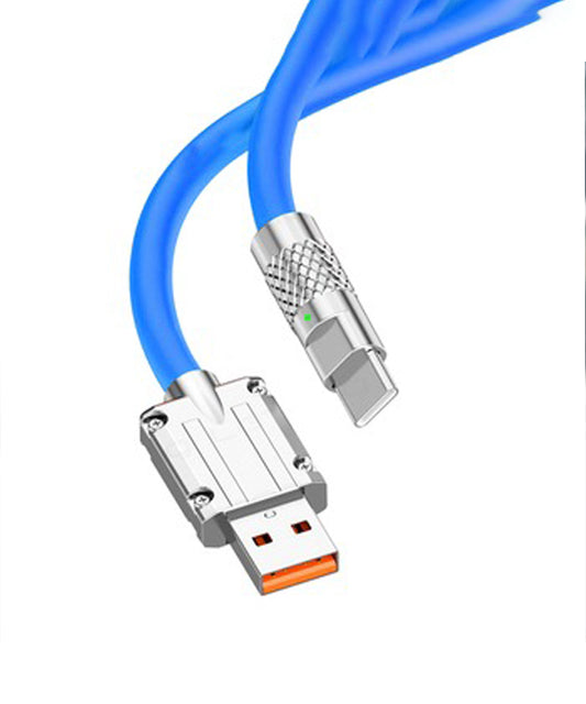 120W Super Fast Charging Type-C USB Cable – Silicone Build with Zinc Alloy Connector